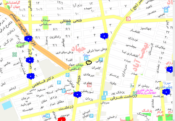 مکان فعالیت جهان صادرات سینا